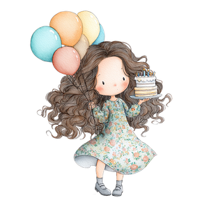 Chibi Birthday Girl Vinyl Car Decal Sticker – Waterproof & UV-Resistant 3.4133333333333336"