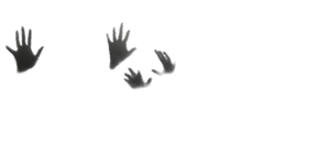 Ghostly Pressing Hands Vinyl Car Decal Sticker – Waterproof & UV-Resistant 5.12"