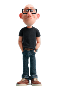 Chibi Bald Guy Vinyl Car Decal Sticker – Waterproof & UV-Resistant 4.4