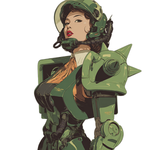 Mecha Pin-Up Girl Vinyl Car Decal Sticker – Waterproof & UV-Resistant 6.826666666666667"