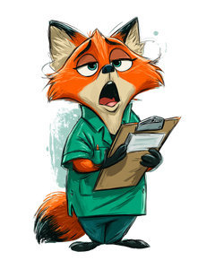 Angry Fox Nurse Vinyl Car Decal Sticker – Waterproof & UV-Resistant 4.0"