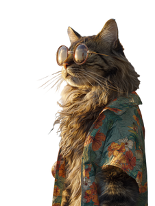 Chill Beach Cat Vinyl Car Decal Sticker – Waterproof & UV-Resistant 8.213333333333333"