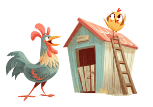 Laughing Rooster Scene Vinyl Car Decal Sticker – Waterproof & UV-Resistant 3.0