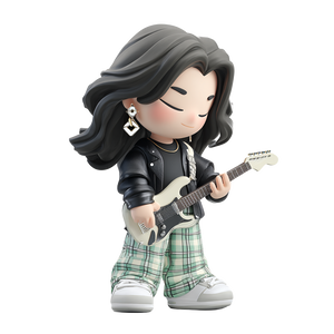 Literary Guitar Girl Vinyl Car Decal Sticker – Waterproof & UV-Resistant 3.4133333333333336"