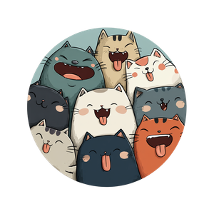 Funny Cartoon Cats V2 Vinyl Car Decal Sticker – Waterproof & UV-Resistant 6.826666666666667"