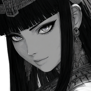 Anime Cleopatra Portrait Vinyl Car Decal Sticker – Waterproof & UV-Resistant 3.4133333333333336"