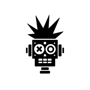 Punk Robot Icon Vinyl Car Decal Sticker – Waterproof & UV-Resistant 3.4133333333333336"