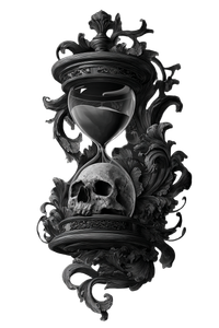 Ornate Skull Hourglass Vinyl Car Decal Sticker – Waterproof & UV-Resistant 4.4