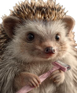 Hedgehog With Razor Vinyl Car Decal Sticker – Waterproof & UV-Resistant 8.0"