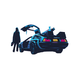 Neon Delorean Vinyl Car Decal Sticker – Waterproof & UV-Resistant 6.826666666666667"