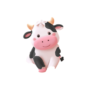 Cartoon Pink Cow Vinyl Car Decal Sticker – Waterproof & UV-Resistant 6.826666666666667"