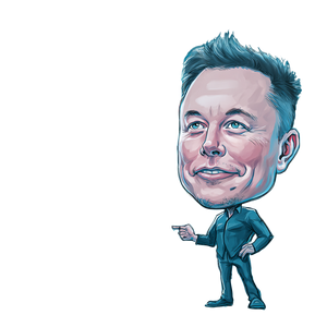 Elon Musk Caricature V5 Vinyl Car Decal Sticker – Waterproof & UV-Resistant 3.4133333333333336"