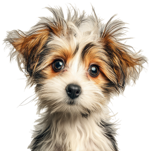 Fluffy Puppy Portrait V2 Vinyl Car Decal Sticker – Waterproof & UV-Resistant 3.4133333333333336"