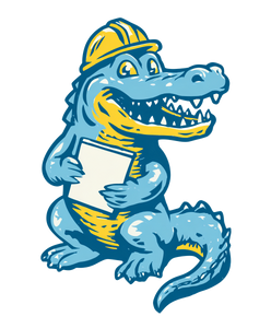Happy Crocodile Logo Vinyl Car Decal Sticker – Waterproof & UV-Resistant 4.0"