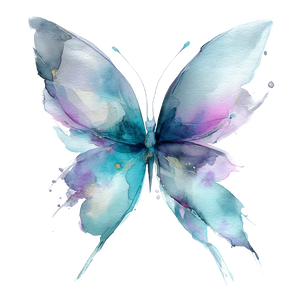 Winter Butterfly Watercolor Vinyl Car Decal Sticker – Waterproof & UV-Resistant 3.4133333333333336"