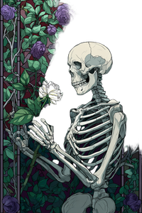 Skeleton With Rose Vinyl Car Decal Sticker – Waterproof & UV-Resistant 4.4