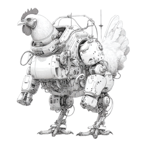 Robo-Chicken Vinyl Car Decal Sticker – Waterproof & UV-Resistant 3.4133333333333336"