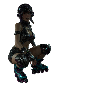 Cyberpunk Roller Girl V2 Vinyl Car Decal Sticker – Waterproof & UV-Resistant 6.826666666666667"
