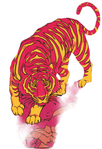 Red Tiger Art Vinyl Car Decal Sticker – Waterproof & UV-Resistant 4.426666666666667"