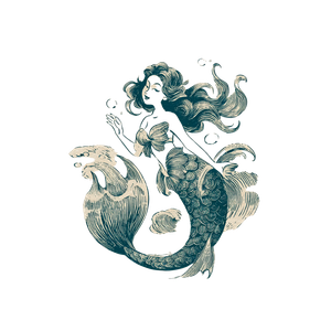 Vintage Mermaid Illustration V5 Vinyl Car Decal Sticker – Waterproof & UV-Resistant 3.4133333333333336"