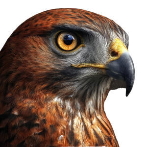 Golden-Eyed Hawk Vinyl Car Decal Sticker – Waterproof & UV-Resistant 3.4133333333333336"