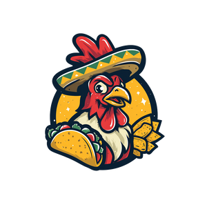 Rooster Food Logo Vinyl Car Decal Sticker – Waterproof & UV-Resistant 6.826666666666667"