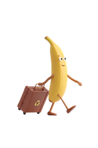 Banana With Suitcase Vinyl Car Decal Sticker – Waterproof & UV-Resistant 8.96"