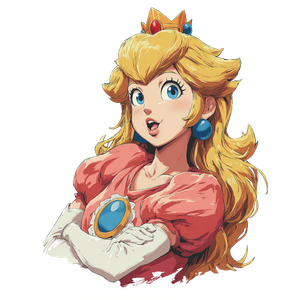 Princesa Peach Vinyl Car Decal Sticker – Waterproof & UV-Resistant 3.4133333333333336"