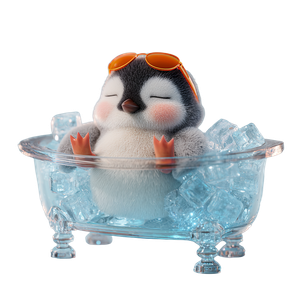 Chubby Penguin Relaxing Vinyl Car Decal Sticker – Waterproof & UV-Resistant 3.4133333333333336"