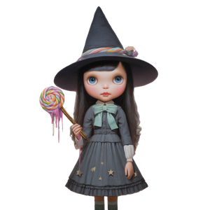 Doll-Faced Witch Vinyl Car Decal Sticker – Waterproof & UV-Resistant 3.4133333333333336"