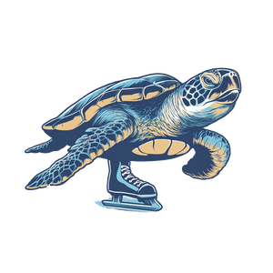 Speed Skating Turtle Vinyl Car Decal Sticker – Waterproof & UV-Resistant 3.4133333333333336"