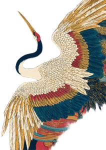 Divine Crane Illustration Vinyl Car Decal Sticker – Waterproof & UV-Resistant 8.746666666666666"