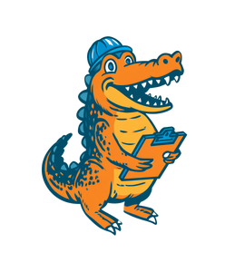 Happy Construction Crocodile Vinyl Car Decal Sticker – Waterproof & UV-Resistant 4.0"