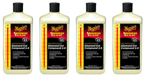 4x Meguiars Mirror Glaze Diamond Cut Compound | Removes Light Swirls, Adds Gloss Clarity | High-Speed, Low Swirl Formula