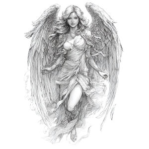 Graceful Angel Tattoo V2 Vinyl Car Decal Sticker – Waterproof & UV-Resistant 6.826666666666667"
