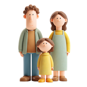 Cartoon Family V2 Vinyl Car Decal Sticker – Waterproof & UV-Resistant 6.826666666666667"