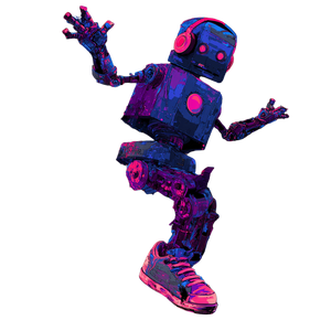 Retro Shuffling Robot Vinyl Car Decal Sticker – Waterproof & UV-Resistant 3.4133333333333336"