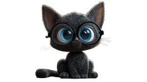 Cute Kitten Glasses V2 Vinyl Car Decal Sticker – Waterproof & UV-Resistant 5.4