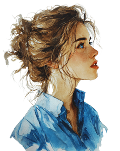 Watercolor Lady V2 Vinyl Car Decal Sticker – Waterproof & UV-Resistant 4.1066666666666665"