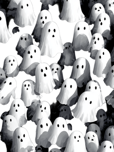 Cute White Ghosts Vinyl Car Decal Sticker – Waterproof & UV-Resistant 8.213333333333333"