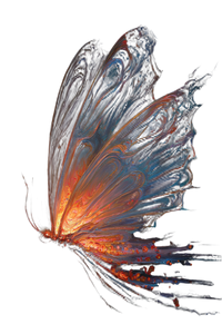 Fiery Butterfly Wing Vinyl Car Decal Sticker – Waterproof & UV-Resistant 8.96"