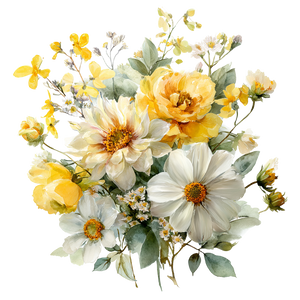 Floral Watercolor Bouquet V7 Vinyl Car Decal Sticker – Waterproof & UV-Resistant 3.4133333333333336"