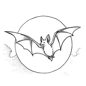 Halloween Bat Moon Vinyl Car Decal Sticker – Waterproof & UV-Resistant 3.4133333333333336"