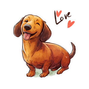Happy Dachshund Sticker Vinyl Car Decal Sticker – Waterproof & UV-Resistant 6.826666666666667"