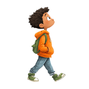 Walking Boy Cartoon V2 Vinyl Car Decal Sticker – Waterproof & UV-Resistant 3.4133333333333336"
