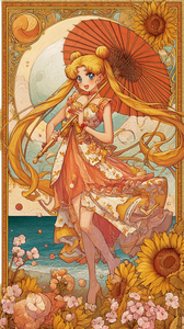 Usagi Tsukino Sunset Vinyl Car Decal Sticker – Waterproof & UV-Resistant 4.8533333333333335"