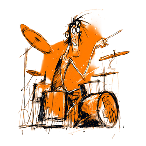 Rock Drummer Sketch Vinyl Car Decal Sticker – Waterproof & UV-Resistant 6.826666666666667"