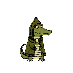 Cute Dressed Crocodile Vinyl Car Decal Sticker – Waterproof & UV-Resistant 6.826666666666667"