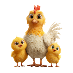 Cute Hen Chicks Vinyl Car Decal Sticker – Waterproof & UV-Resistant 6.826666666666667"