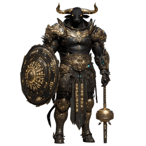 Gothic Minotaur Warrior Vinyl Car Decal Sticker – Waterproof & UV-Resistant 6.826666666666667"